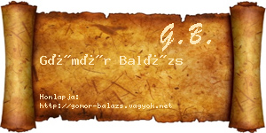 Gömör Balázs névjegykártya